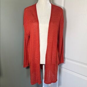 H&M Divided Dark Rust Open Front Cardigan Size Medium Lightweight